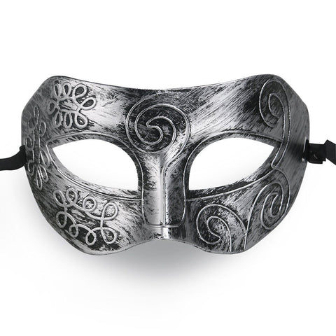 Face Mask Cool Men Greek Roman Fighter Masquerade Cosplay Mask for Fancy Dress Accessory / Masked Ball / Halloween (Silver) In Australia - Darrahopens