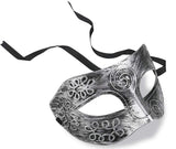 Face Mask Cool Men Greek Roman Fighter Masquerade Cosplay Mask for Fancy Dress Accessory / Masked Ball / Halloween (Silver)