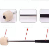 2 Pcs Bass Steel Drum Mallets,Wool Felt Drum Sticks with Stainless Steel Handle,Anti-slip Wool Drum Mallets for Drums Snare Drums