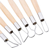 6pcs Clay Sculpting Tools Double Ended Wooden Ribbon Cutter Pottery Clay Modelling Carving Tool for Pottery Ceramics Sculpture