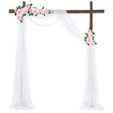 Wedding Arch Draping Fabric 1 Panel of 50*570cm White Chiffon Drapery for Outdoor Ceremony Wedding Ceiling Decorations