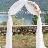 Wedding Arch Draping Fabric 1 Panel of 50*570cm White Chiffon Drapery for Outdoor Ceremony Wedding Ceiling Decorations