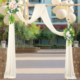 Wedding Arch Draping Fabric 1 Panel of 50*570cm White Chiffon Drapery for Outdoor Ceremony Wedding Ceiling Decorations