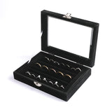 Earring Organizer Tray with Clear Lid,7 Slots Ring Box Velvet Ring Holder Drawer Insert Jewelry Storage Box Jewelry Display Case In Australia - Darrahopens