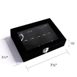 Earring Organizer Tray with Clear Lid,7 Slots Ring Box Velvet Ring Holder Drawer Insert Jewelry Storage Box Jewelry Display Case