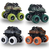 Dinosaur Truck Toys for Kids, 4 Pack Pull Back Vehicles Cars for Toddlers, Rotation 4 Wheels Drive Durable Friction Powered Push