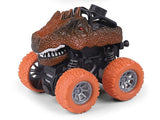 Dinosaur Truck Toys for Kids, 4 Pack Pull Back Vehicles Cars for Toddlers, Rotation 4 Wheels Drive Durable Friction Powered Push