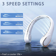 Portable Neck Fan, Bladeless Neck Fan,Battery Operated Neck Fan,Faster Cooling, Ultra Quiet, Suitable for Home, Office, Sports