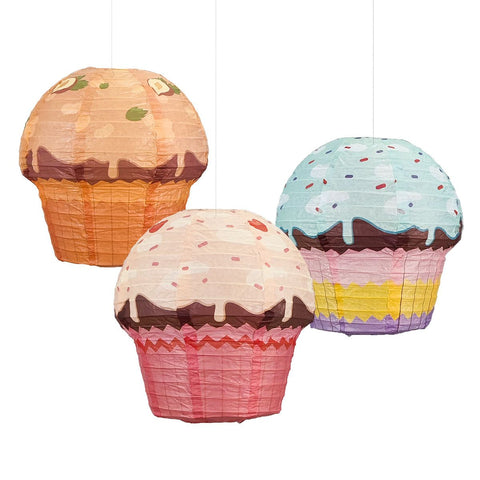 Cupcake Party Decoration Cupcake Paper Lanterns Donut Hanging Lanterns Ice Cream Party Decoration Donut Dessert Candy(3 Pieces) In Australia - Darrahopens