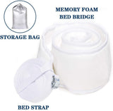 Thicken Memory Bed Gap Filler Adjustable Bed Bridge Mattress Connector with Strap for Bed,Storage Bag Included,for Guests Stayover