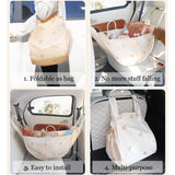 Cute Collapsible Oxford Car Back Seat Hanging Organizer Multifunction Waterproof Portable Backpack for Traveling & Picnic