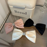 3 Pieces Decorative French Hair Barrettes with Pearl Rhinestone Spring Hair Bow Clips Pins Grips Accessories for Women Girls Teens