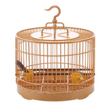Small Bird Cage Bird Cage Plastic Round Bird Cage with Feeding Bowls and Standing Poles - Hanging Bird Cage for Parakeet Budgie