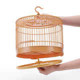 Small Bird Cage Bird Cage Plastic Round Bird Cage with Feeding Bowls and Standing Poles - Hanging Bird Cage for Parakeet Budgie