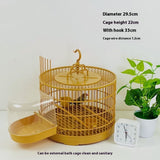 Small Bird Cage Bird Cage Plastic Round Bird Cage with Feeding Bowls and Standing Poles - Hanging Bird Cage for Parakeet Budgie