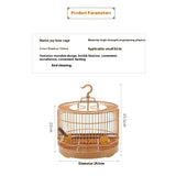 Small Bird Cage Bird Cage Plastic Round Bird Cage with Feeding Bowls and Standing Poles - Hanging Bird Cage for Parakeet Budgie