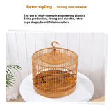 Small Bird Cage Bird Cage Plastic Round Bird Cage with Feeding Bowls and Standing Poles - Hanging Bird Cage for Parakeet Budgie