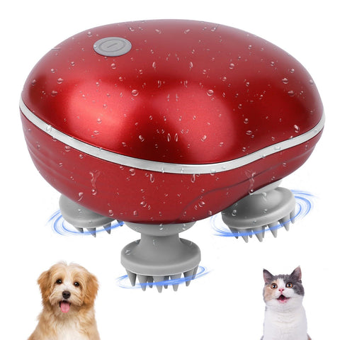 Cat Massager, Electric Pet Massager for Indoor Cats and Dogs with 4 Rotatable Massage Heads, Three Modes Cordless Head Massager In Australia - Darrahopens