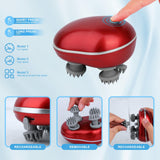 Cat Massager, Electric Pet Massager for Indoor Cats and Dogs with 4 Rotatable Massage Heads, Three Modes Cordless Head Massager