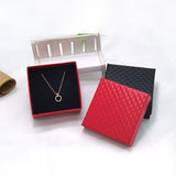 Necklace Earring Ring Box Gift Box,2 Pieces Square Cardboard Jewelry Gift Boxes,Cotton Filled Cardboard Paper Jewelry Box （2pcs）