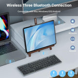 Foldable Bluetooth Keyboard, Wireless Folding Travel Keyboard with Number Pad, Portable Compact Rechargeable Keyboard In Australia - Darrahopens