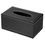 Tissue Box Cover, Leather Rectangle Waterproof Napkin Paper Towel Dispenser Holder for Countertop Home Office Car, Black In Australia - Darrahopens