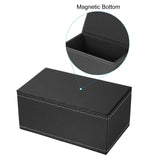 Tissue Box Cover, Leather Rectangle Waterproof Napkin Paper Towel Dispenser Holder for Countertop Home Office Car, Black