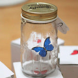 Butterfly Collection Jar, Butterfly in a Jar That Moves, Butterfly Collection Mason Jar, Animated Butterfly in a Jar (Blue)