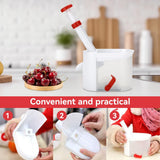 Cherry Pitter with Stone Catcher Container, Plastic Cherry Pit Seeds Removing Tool, Reusable Grapes Seeds Removing Tool