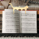 Metal Music Book Clips Sheet Music Page Holder Clips for Sheet Music Stands, Cute Cat Shaped Metal Music Bookmark for Piano