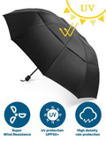 UV Protection Compact Golf Umbrella,Extra Large Oversize Double Canopy Vented Umbrella Windproof Waterproof for Men and Women