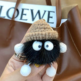 Small Briquette Figures Keychain Pendant Animal Doll Fluffy Key Chain Car Hanging Decor Keyring Home Ornament