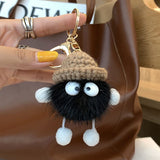 Small Briquette Figures Keychain Pendant Animal Doll Fluffy Key Chain Car Hanging Decor Keyring Home Ornament