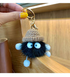 Small Briquette Figures Keychain Pendant Animal Doll Fluffy Key Chain Car Hanging Decor Keyring Home Ornament