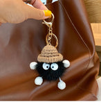 Small Briquette Figures Keychain Pendant Animal Doll Fluffy Key Chain Car Hanging Decor Keyring Home Ornament