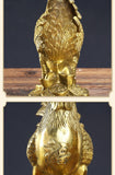 Rooster Figurine Pure Brass Good Luck Chicken Statue Feng Shui Ornament for Home Office Collection Decoration
