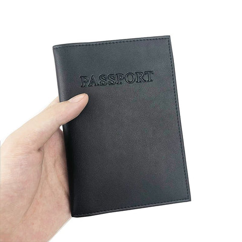 Leather Passport Holder, Passport Travel Wallet Cover Case for Men Women, Leather Travel Documents Organizer Protector,Black In Australia - Darrahopens