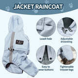 Reflective Strap and Leash Hole Adjustable Pet Water Proof Clothes for Small Dog  for Puppy Small Medium Cats