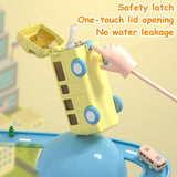 Bus Water Bottle for Kids 500 ml Bus Straw Water Cup with Strap Portable Bus Shape Water Cup Detachable Leakproof Plastic （2pcs）