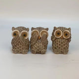 Set of 3 Owl Statues Home Décor,Cute Owl Figurines for Shelf,Living Room Bedroom Office Desktop,Bookshelf,Animal Sculptures Gifts