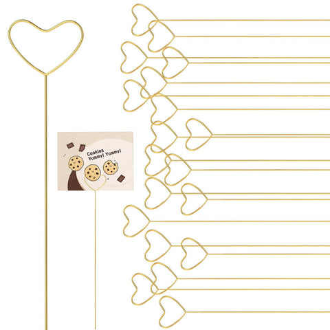 20Pcs Floral Picks Metal Floral Place Card Holder,Heart Loop Picture Holders, Flower Card Holder Stick,Gold Heart Floral Picks In Australia - Darrahopens