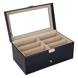 Leather Eyeglasses Storage and Sunglass Glasses Display Drawer Lockable Case Organizer,
Glasses Storage Holder Box with 12 Slots