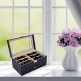 Leather Eyeglasses Storage and Sunglass Glasses Display Drawer Lockable Case Organizer,
Glasses Storage Holder Box with 12 Slots
