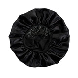 Hair Bonnet Glittering Pearls and Rhinestones Satin Bonnet Wide Band Sleeping Cap
Satin Stretch Night Care Wide-brimmed