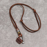 Leather Necklace for Men Double Circle Rings Leather Rope Pendant Necklace Leather Chain Disc Ring Necklace Vintage Jewelry Gift In Australia - Darrahopens