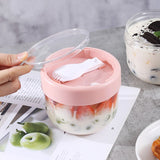 2 Pcs Overnight Oats Container with Lids and Spoons,Plastic Overnight Oats Jars Large Capacity Airtight Yogurt Container for Milk