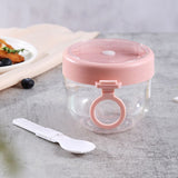2 Pcs Overnight Oats Container with Lids and Spoons,Plastic Overnight Oats Jars Large Capacity Airtight Yogurt Container for Milk