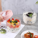 2 Pcs Overnight Oats Container with Lids and Spoons,Plastic Overnight Oats Jars Large Capacity Airtight Yogurt Container for Milk