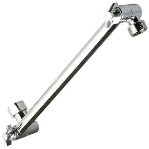 11 Inch Extra Long Adjustable Shower Head Extension Arm With Locking Set Screw,Solid Brass Chrome Finish Angle Height Adjustable