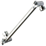 11 Inch Extra Long Adjustable Shower Head Extension Arm With Locking Set Screw,Solid Brass Chrome Finish Angle Height Adjustable